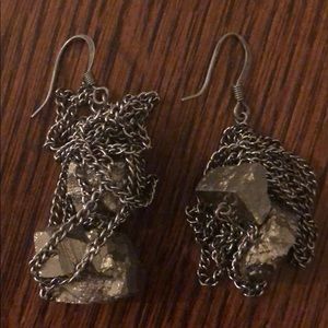 Chain and Stone Dangle Earring